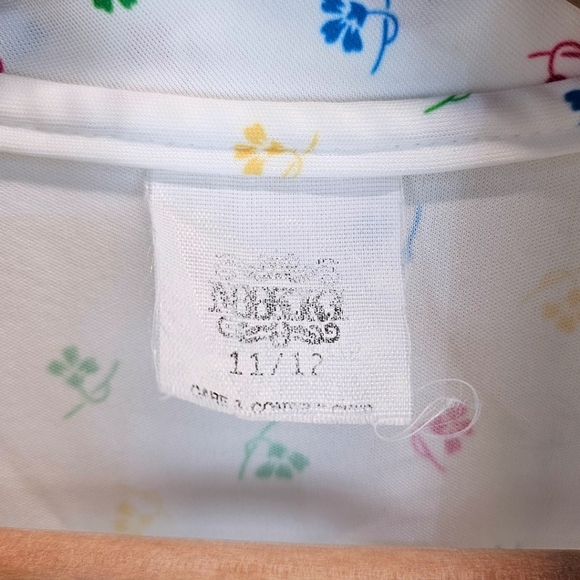 VTG 1970s Floral Bowtie Button Up Blouse Sz Small White Retro Tradwife Whimsical - Picture 15 of 16